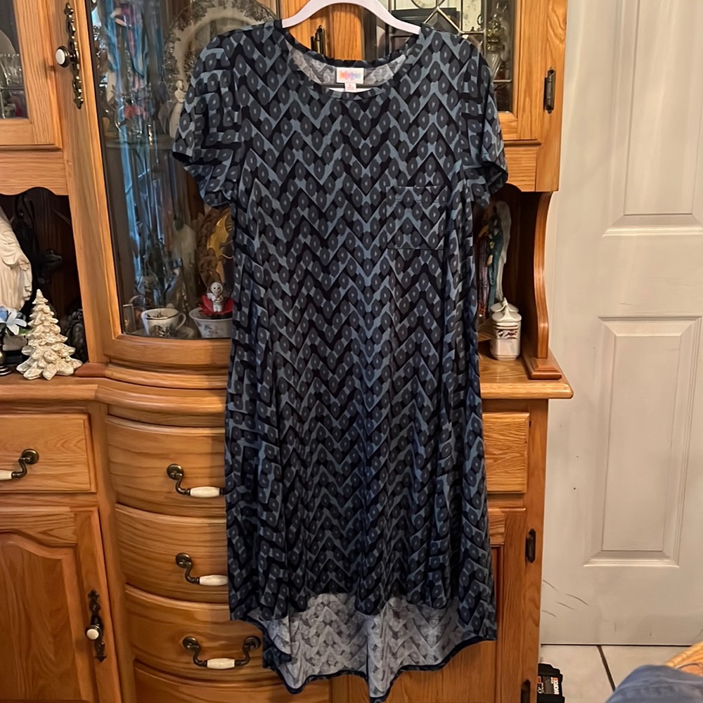 Chevron and Leopard High Low Carly Dress S
